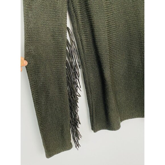 Love On A Hanger Black Sweater Womens Size XS Fringe Sleeves Boho Festival - Picture 3 of 7